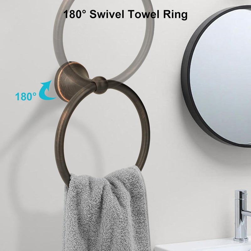 Ntipox 4 Piece Antique Bathroom Hardware Accessories Set Oil Rubbed Bronze,24 Inch Towel Bar Set,Towel Rack Set,Bathroom Towel Holder Set - Image 4
